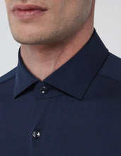 Navy Blue Oxford Solid colour Shirt Collar small cutaway for Male - Xacus